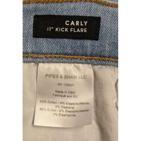 NEW~VERONICA BEARD Carly Kick Flare High Waisted Tuxedo Stripe Cropped Jeans 29 - Picture 16 of 16